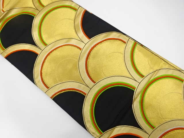 JAPANESE KIMONO / ANTIQUE FUKURO OBI / SILK / WOVEN SEIGAIHA